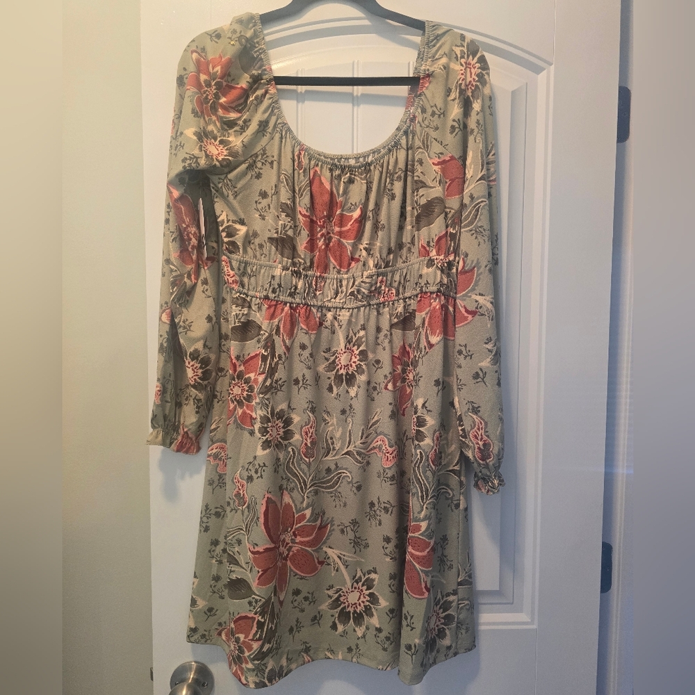✨️NWT Cinch Waist Long Sleeve Off Shoulder Skater Dress Size XL